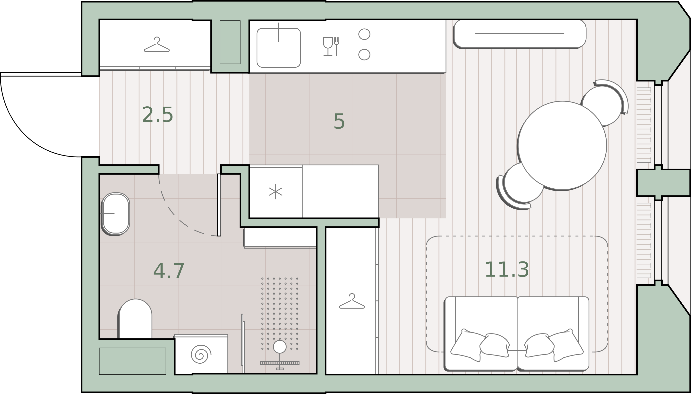 студия, 23.5 м², 2 этаж  (из 13)