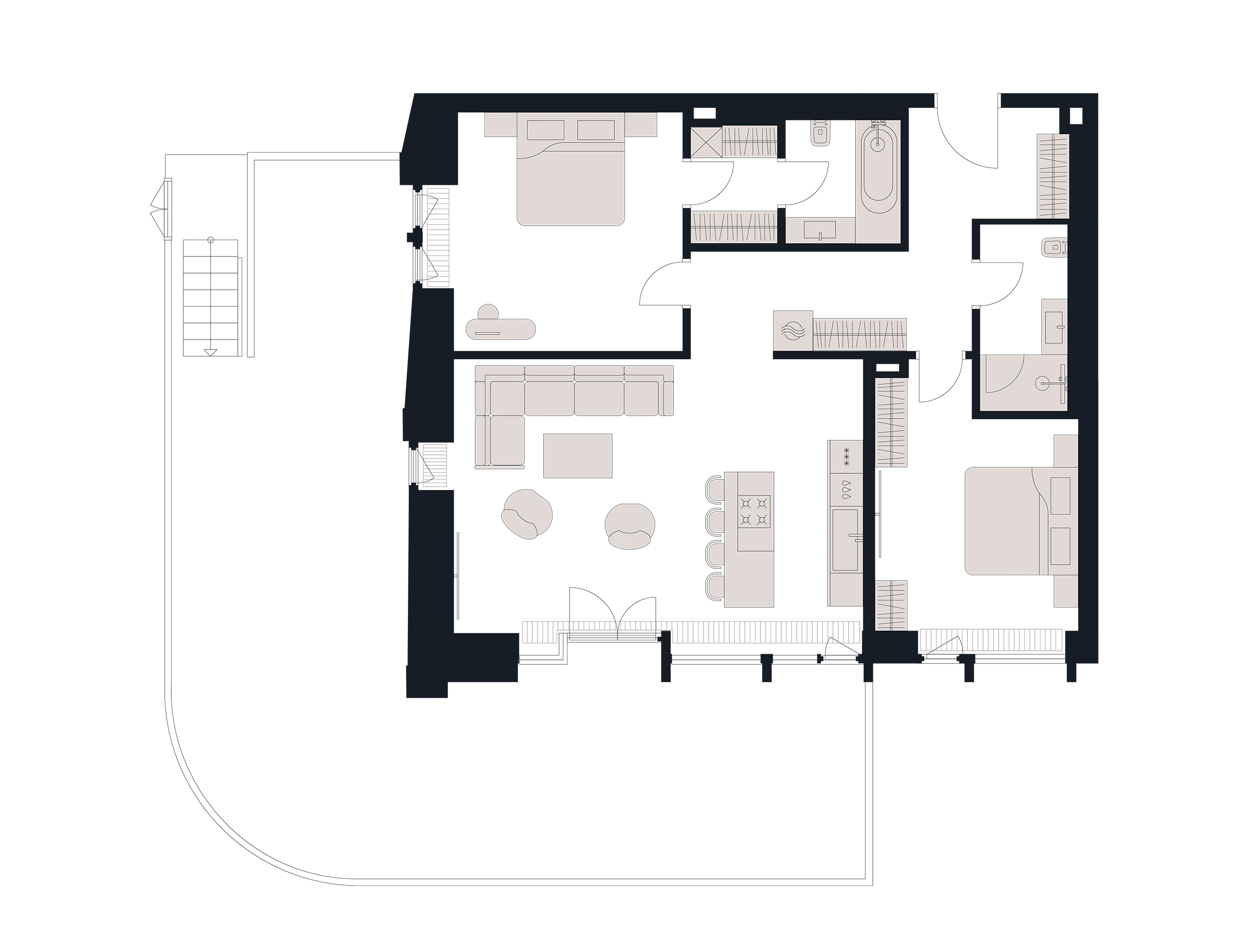 3 комн. квартира, 131.4 м², 1 этаж 