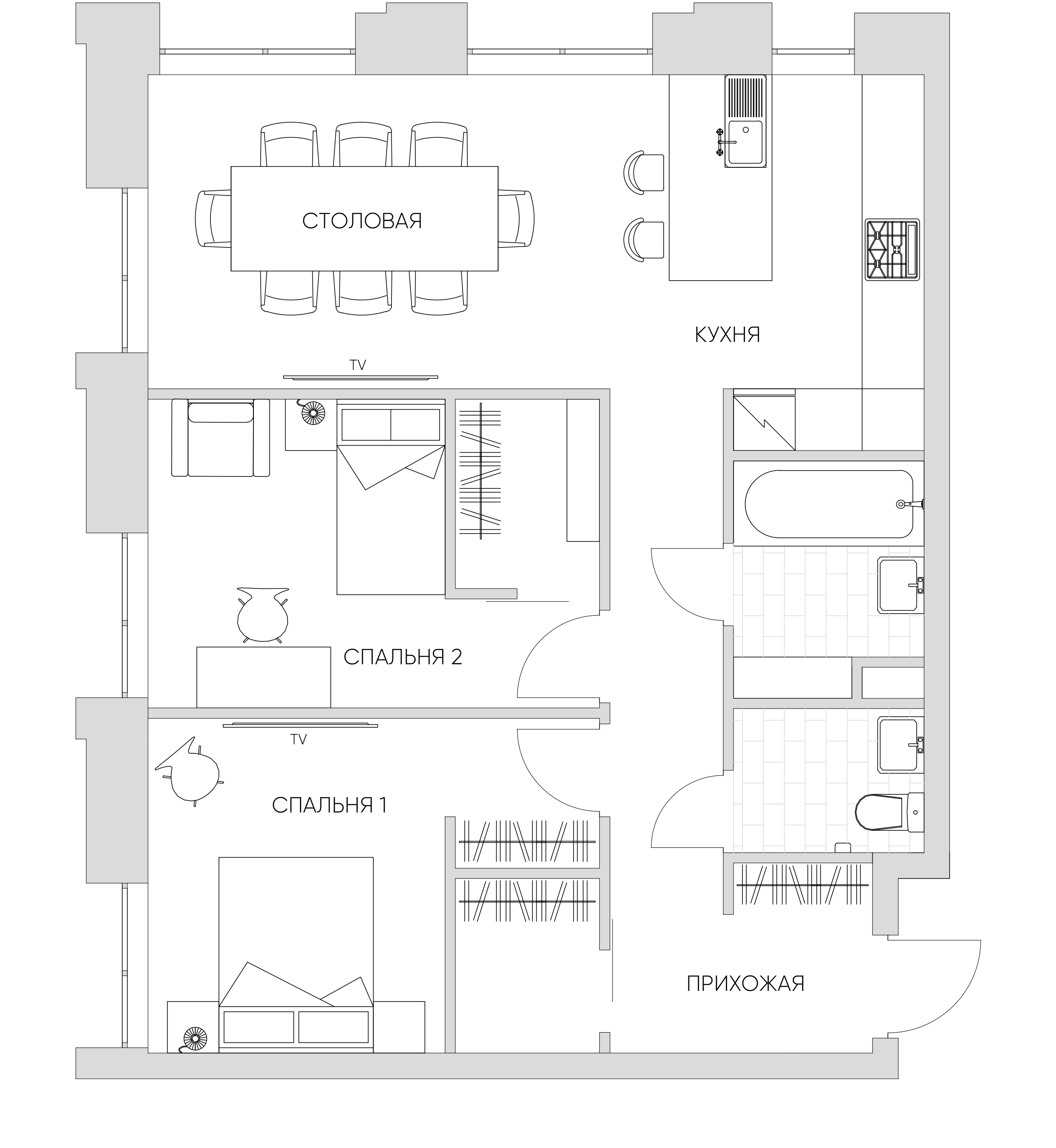 3 комн. квартира, 66.6 м², 19 этаж 