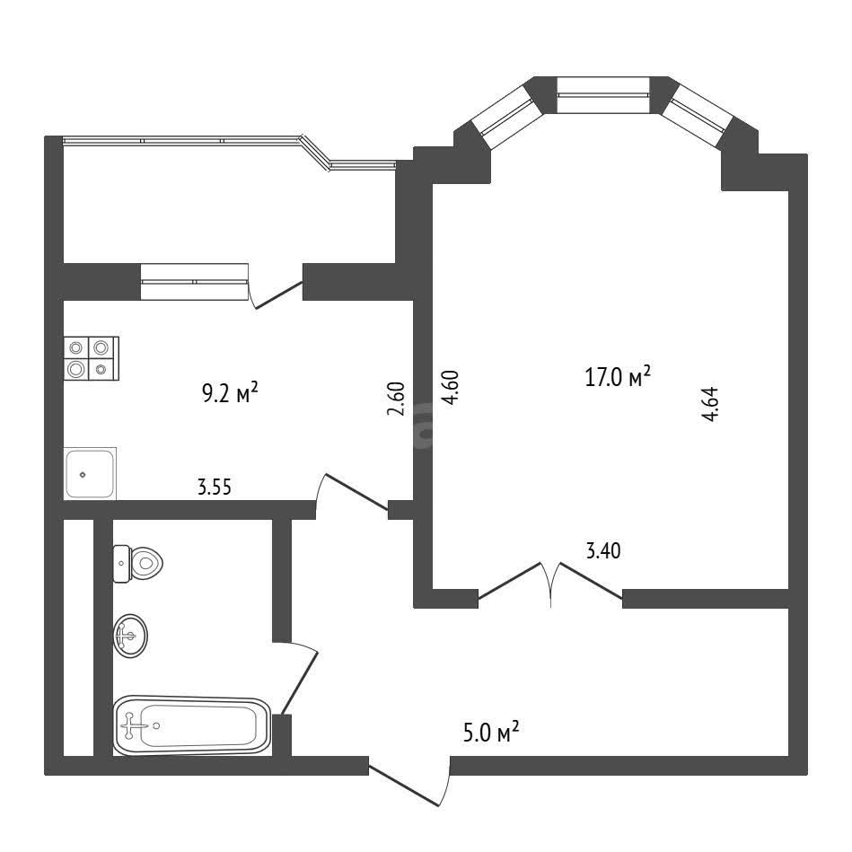 1 комн. квартира, 36.8 м², 10 этаж 