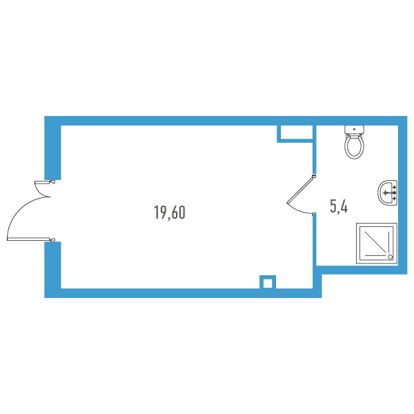 студия, 25.8 м², 1 этаж 