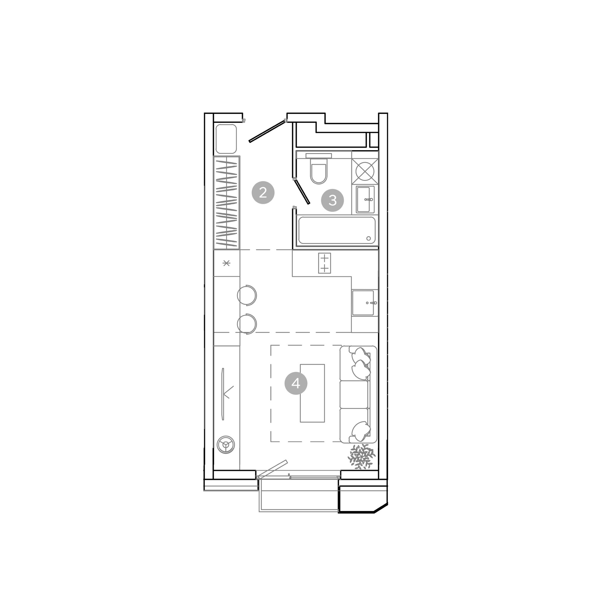 студия, 27.9 м², 10 этаж 