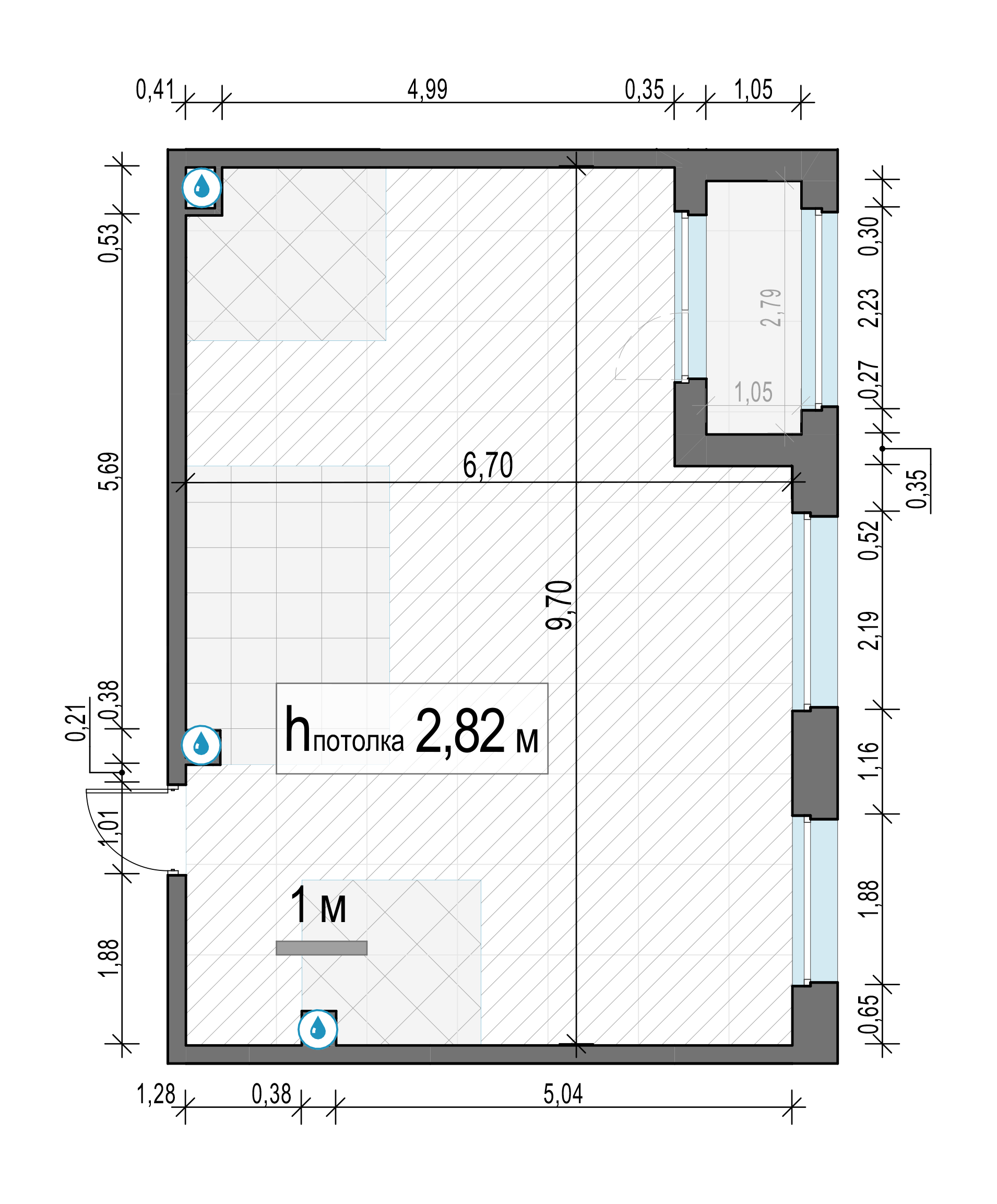 2 комн. квартира, 60 м², 2 этаж 