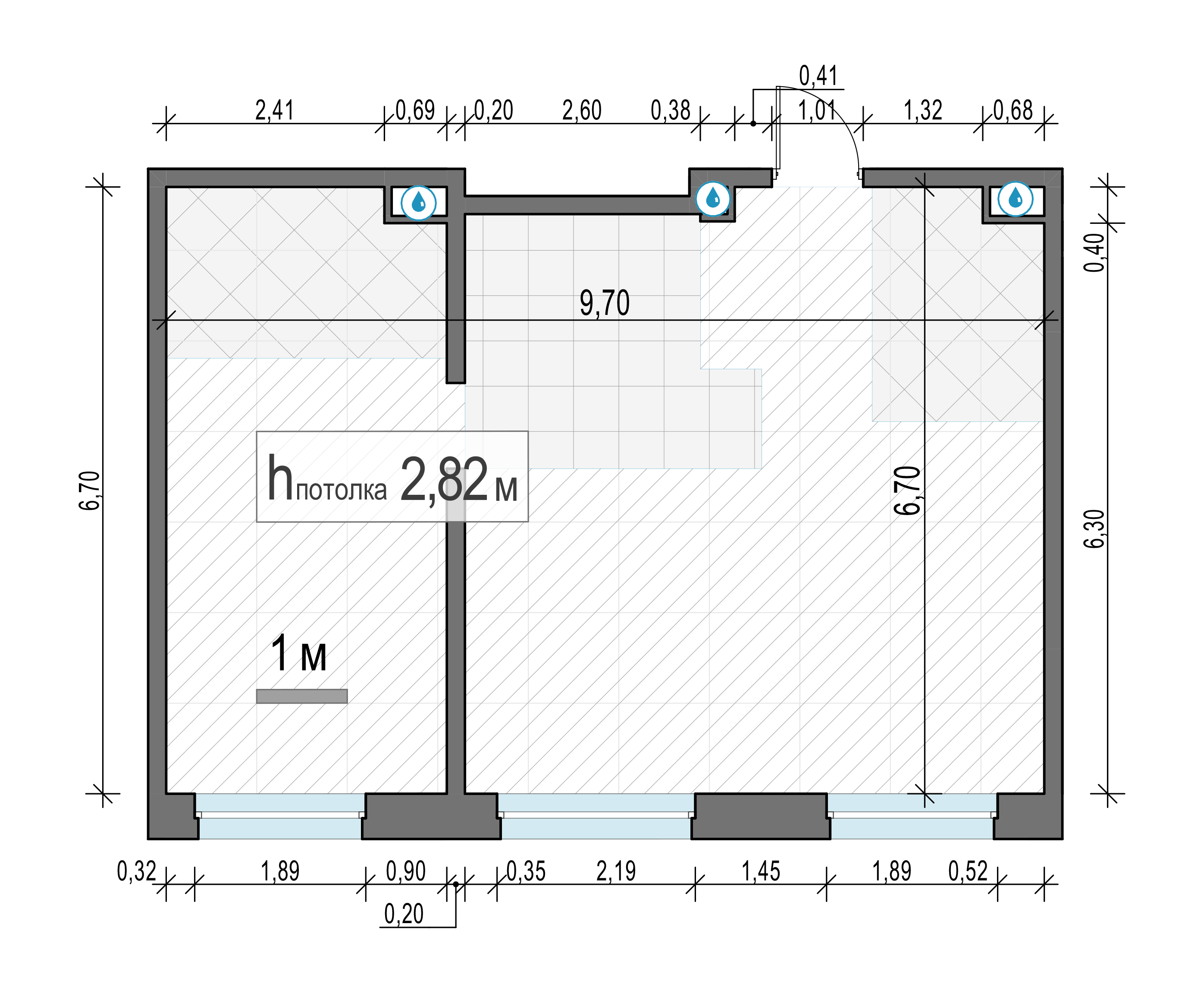 2 комн. квартира, 60.9 м², 2 этаж 