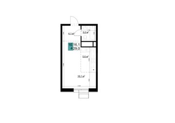 студия, 29 м², 18 этаж 