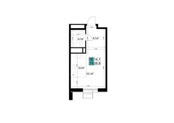студия, 28.8 м², 18 этаж 