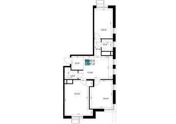 3 комн. квартира, 81.2 м², 19 этаж 