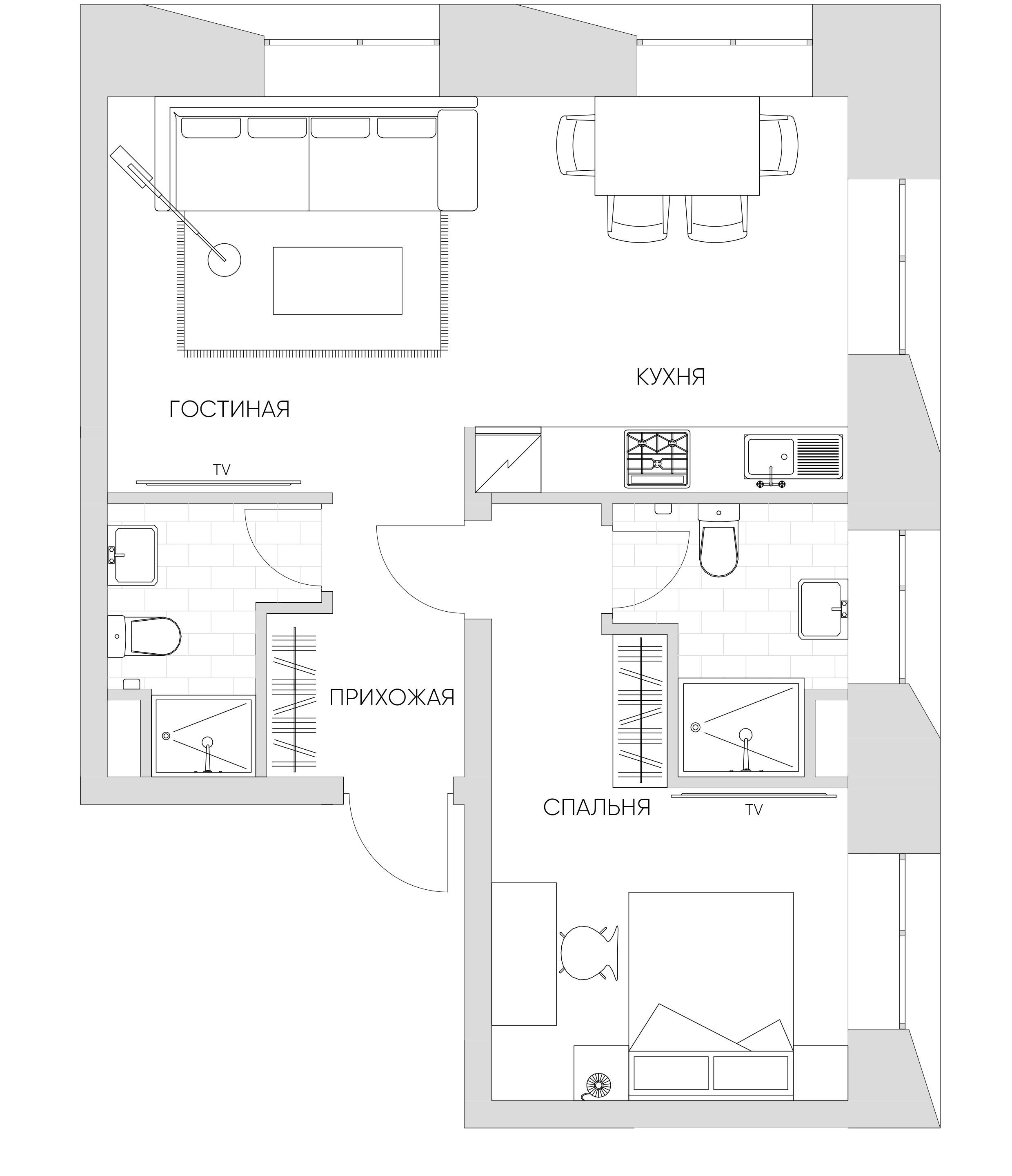 2 комн. квартира, 52.5 м², 14 этаж 