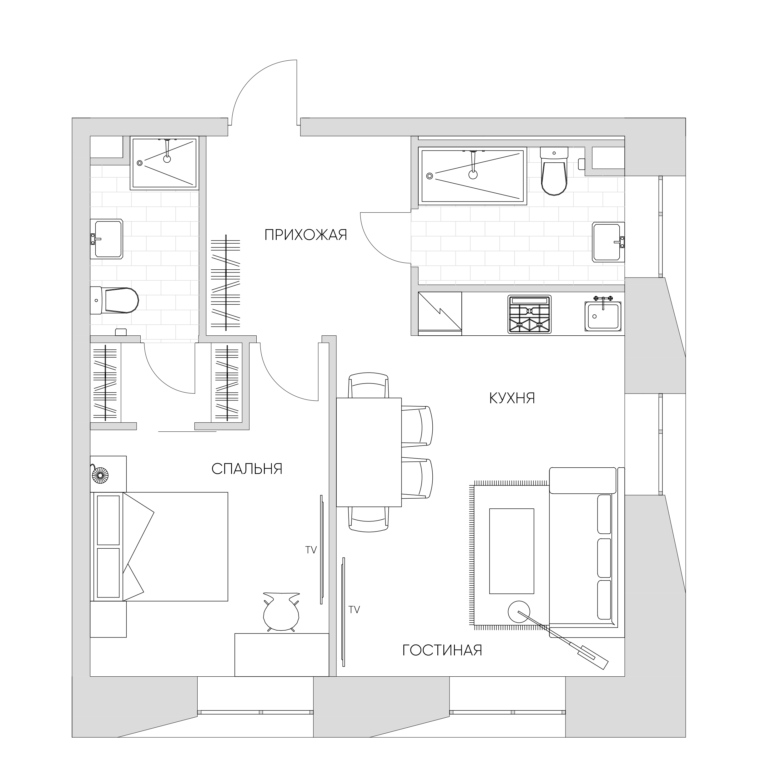 2 комн. квартира, 55.7 м², 15 этаж 