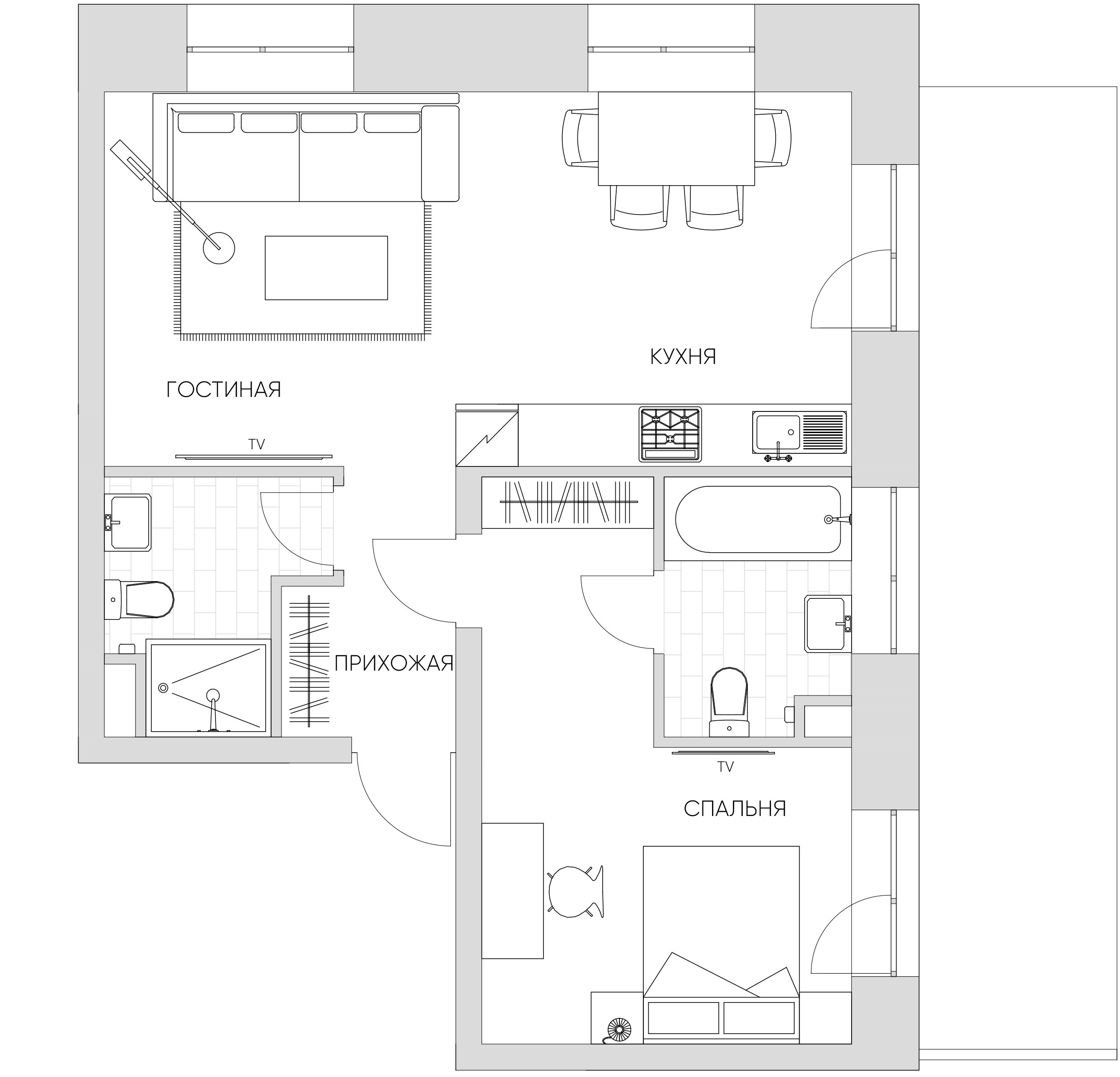 2 комн. квартира, 75.5 м², 5 этаж 