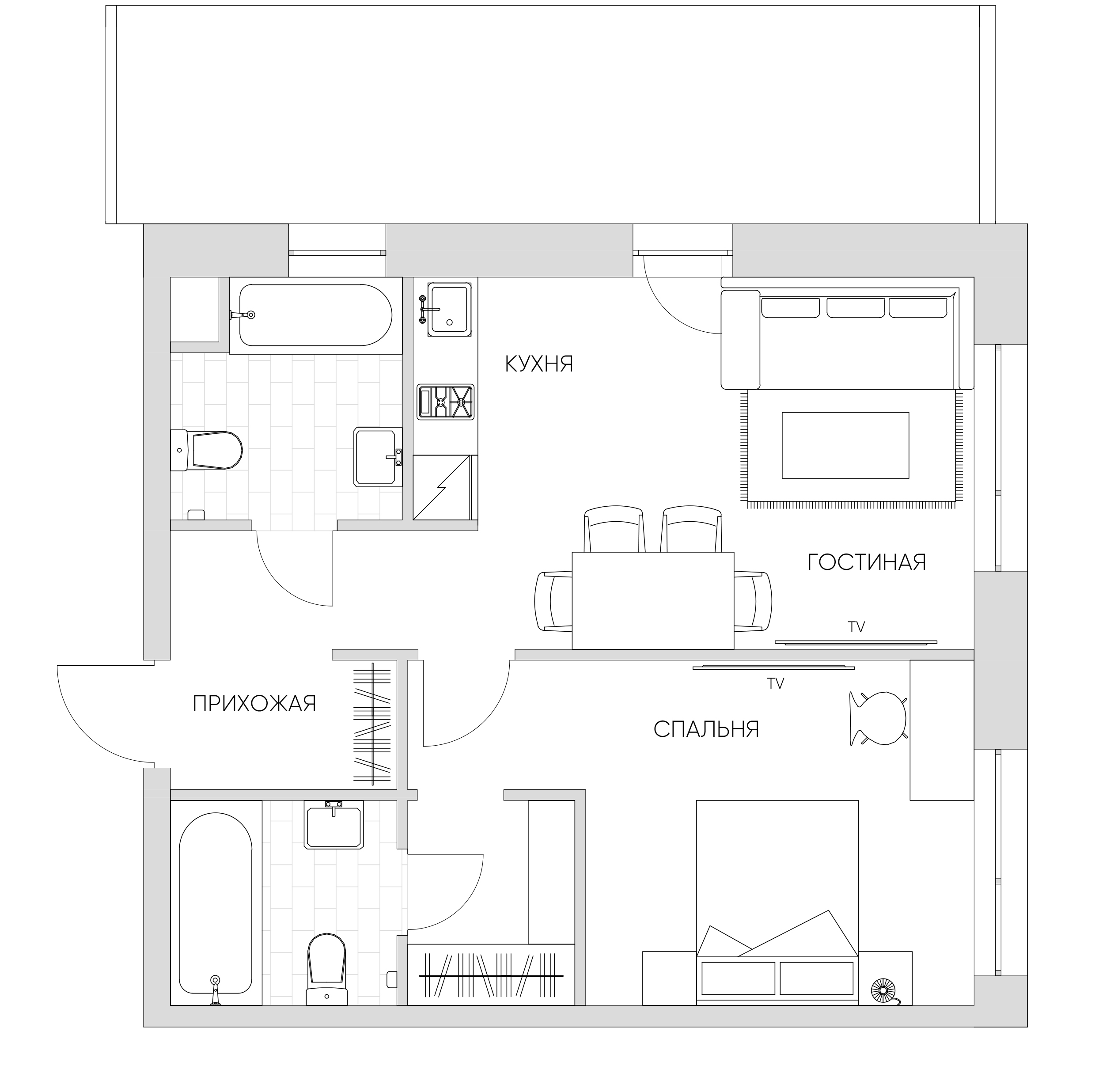 2 комн. квартира, 61.8 м², 9 этаж 