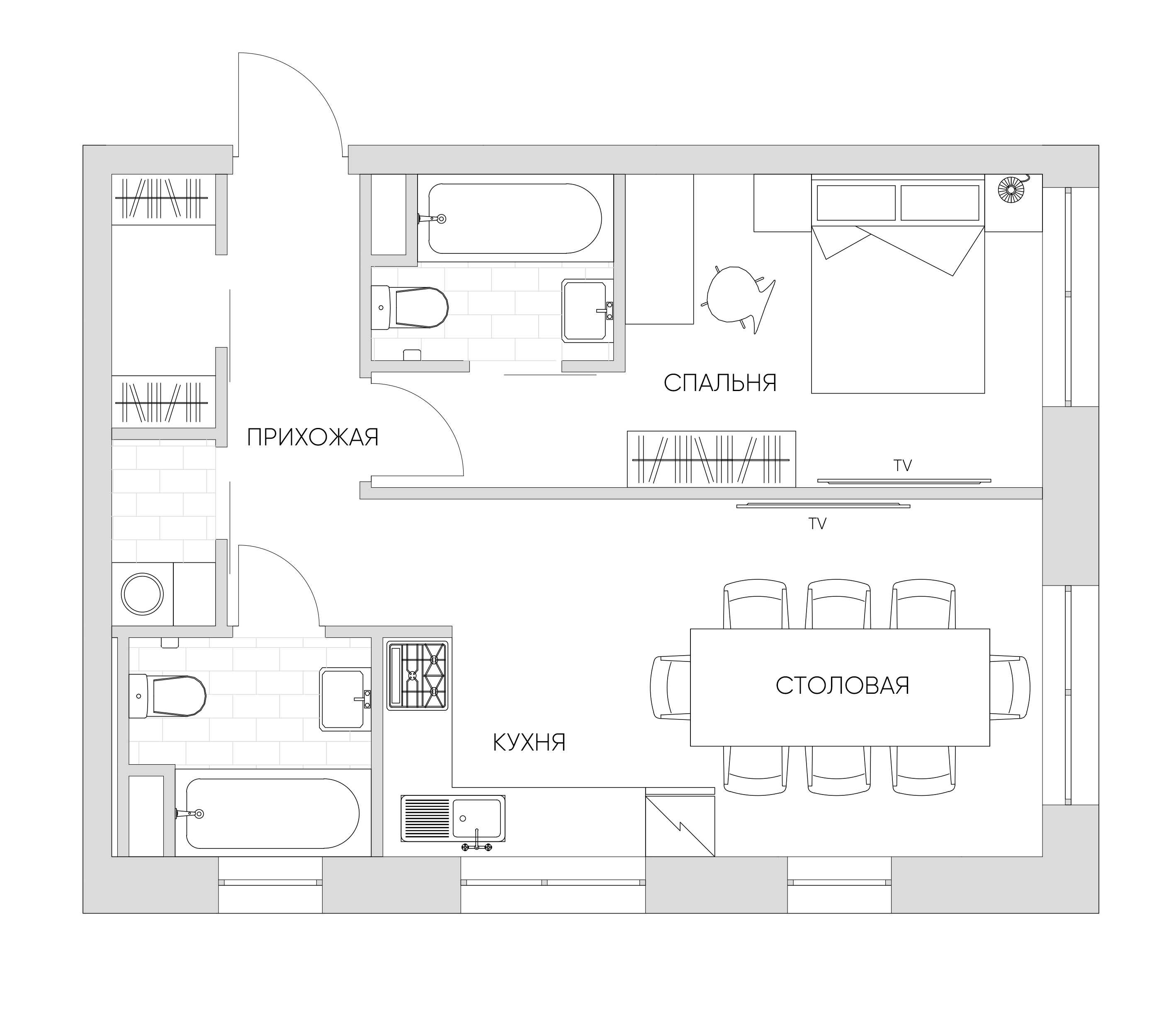 2 комн. квартира, 44.8 м², 4 этаж 