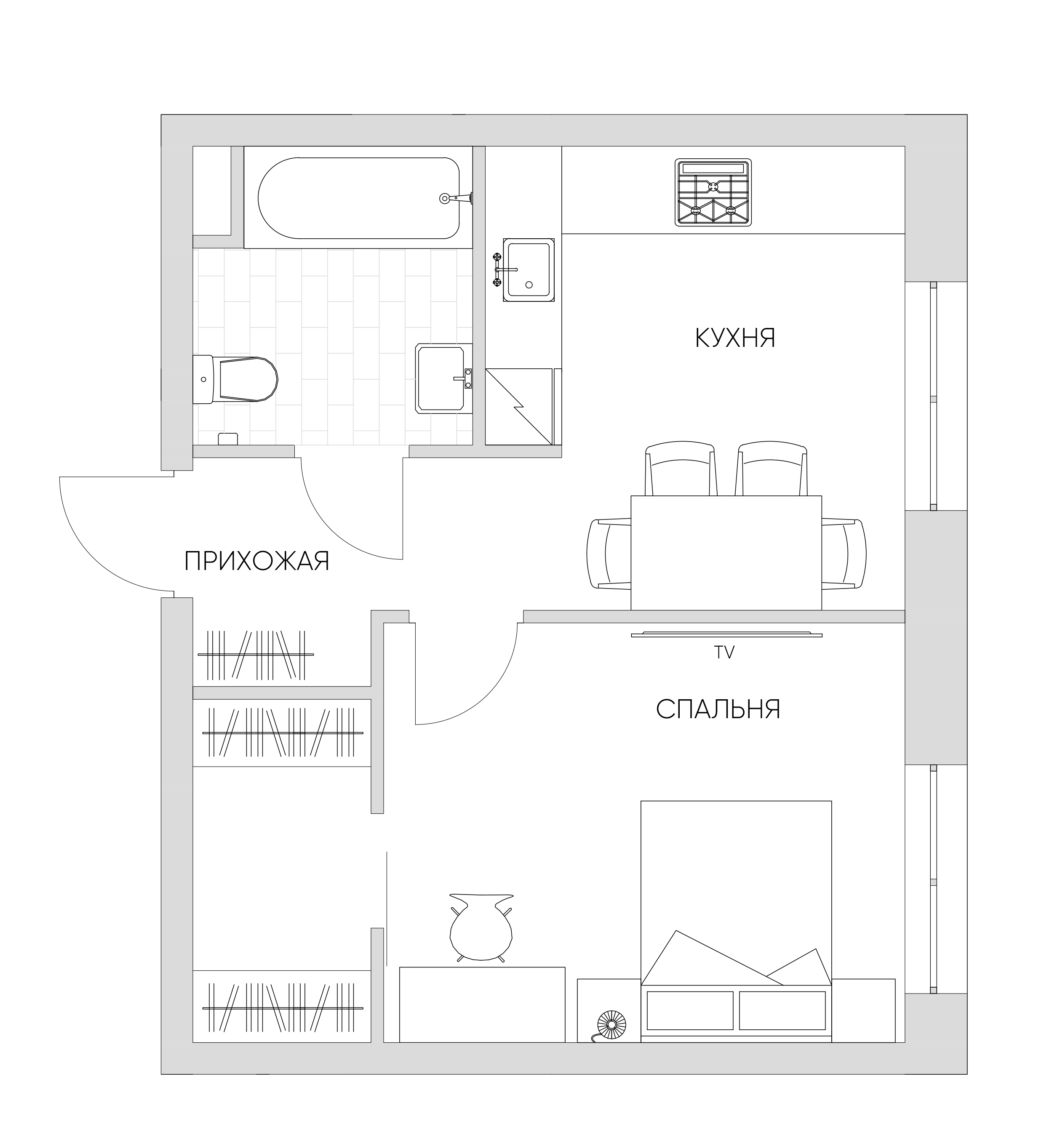 1 комн. квартира, 37.7 м², 6 этаж 