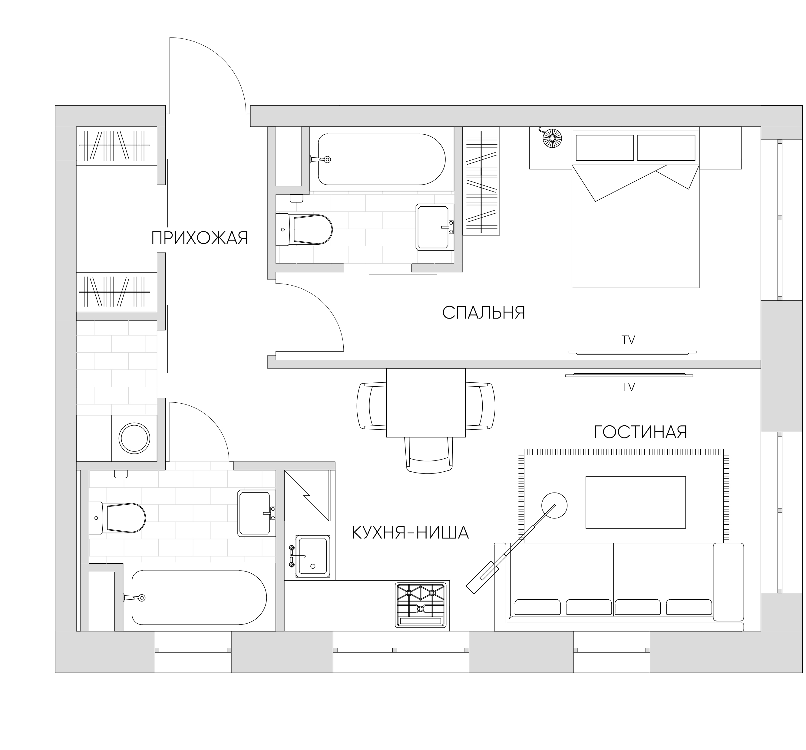 2 комн. квартира, 44.8 м², 8 этаж 