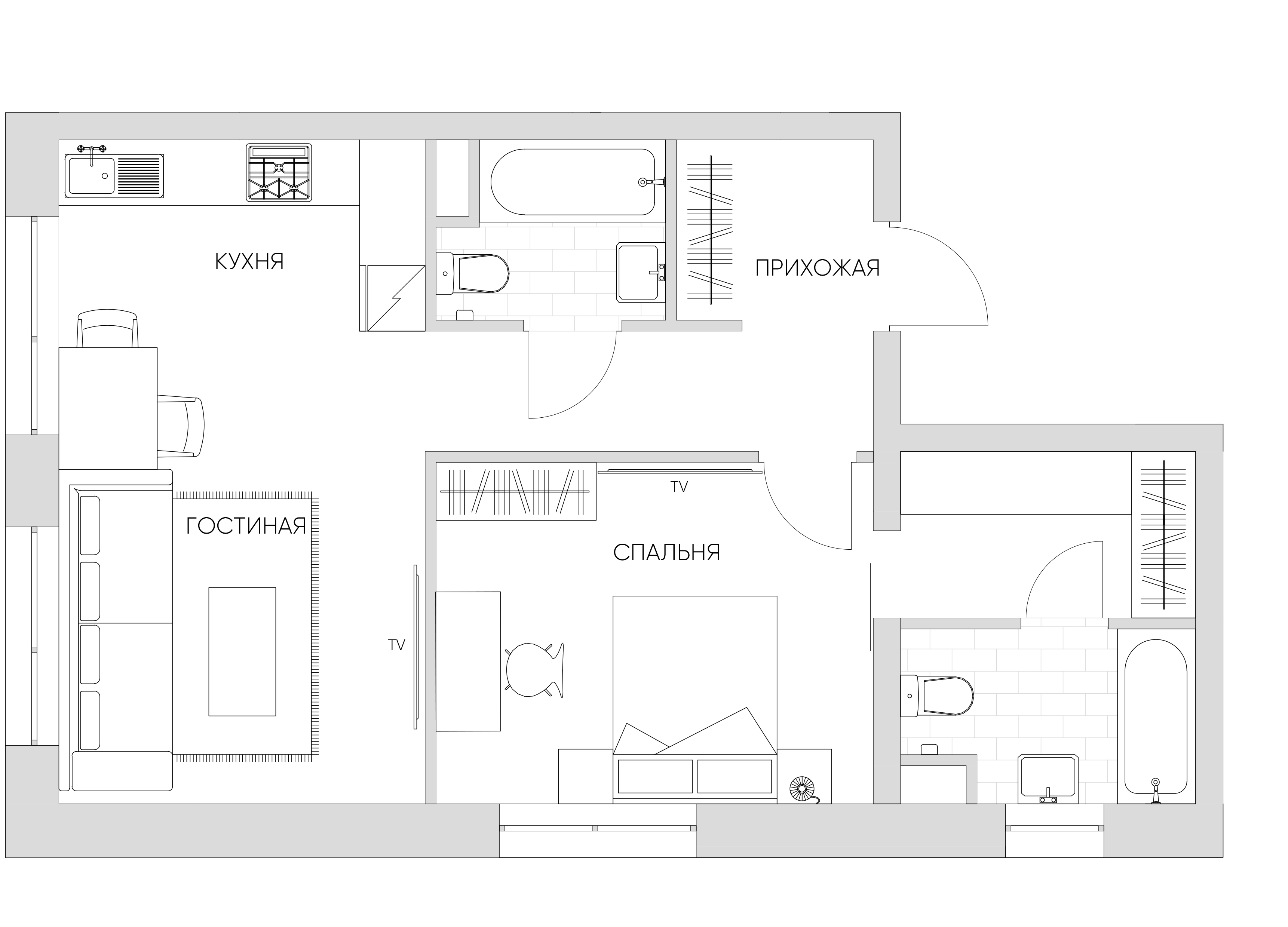 2 комн. квартира, 51.6 м², 16 этаж 