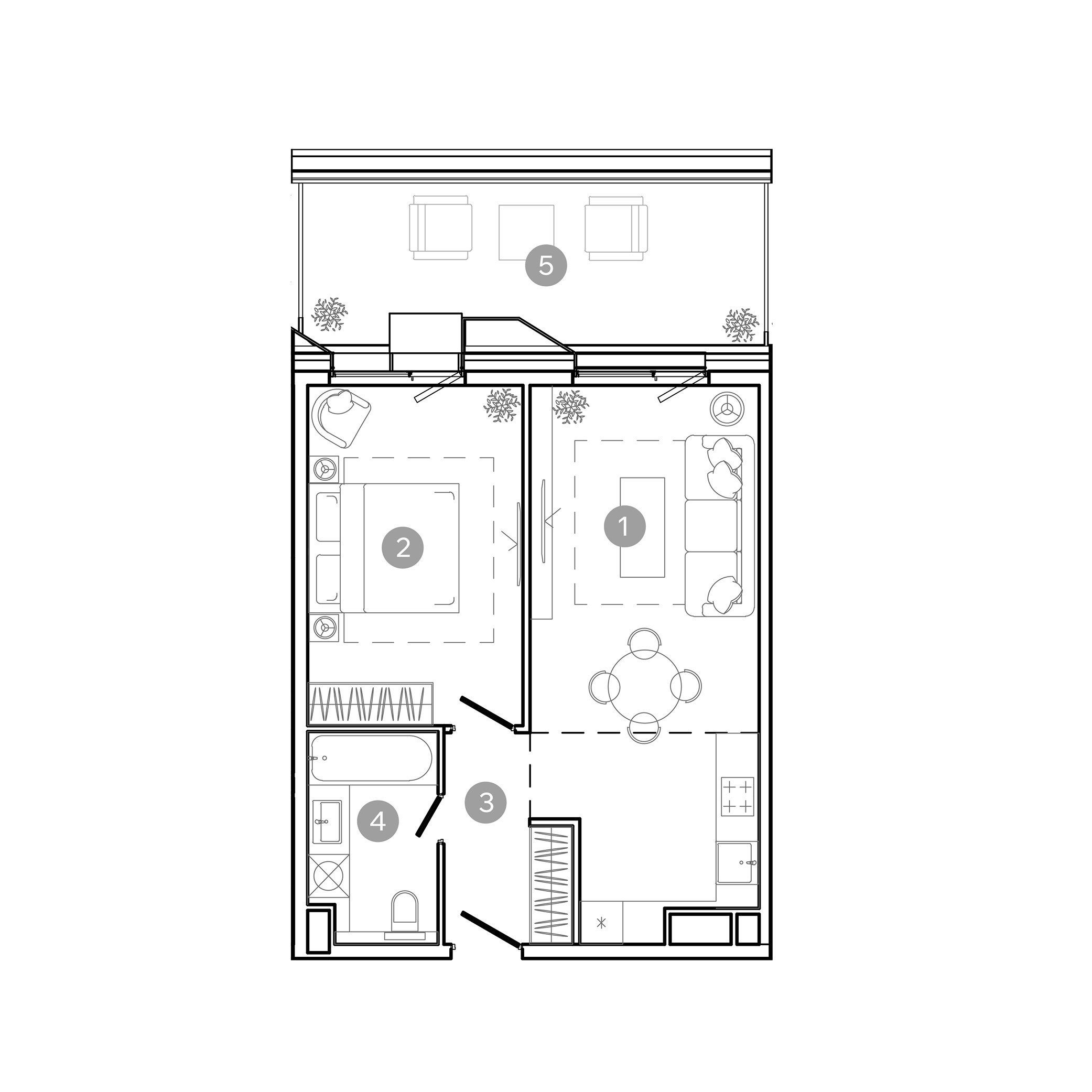 2 комн. квартира, 50.3 м², 2 этаж 