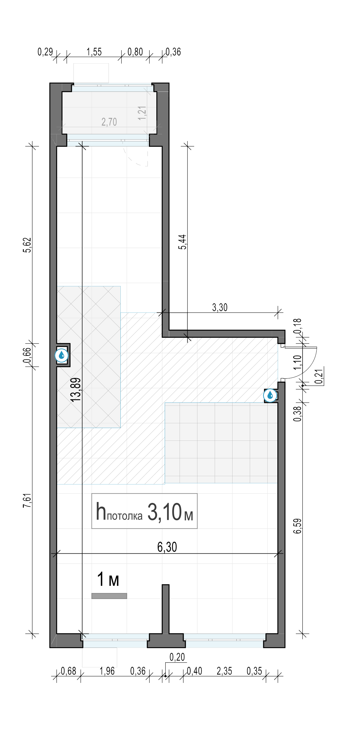 3 комн. квартира, 68.6 м², 17 этаж 