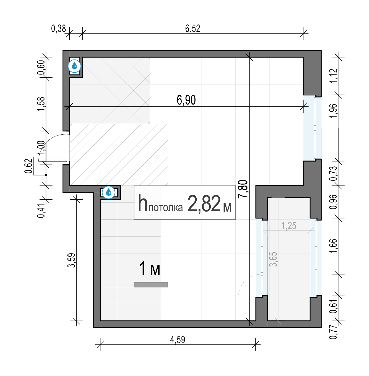 2 комн. квартира, 46.1 м², 11 этаж 