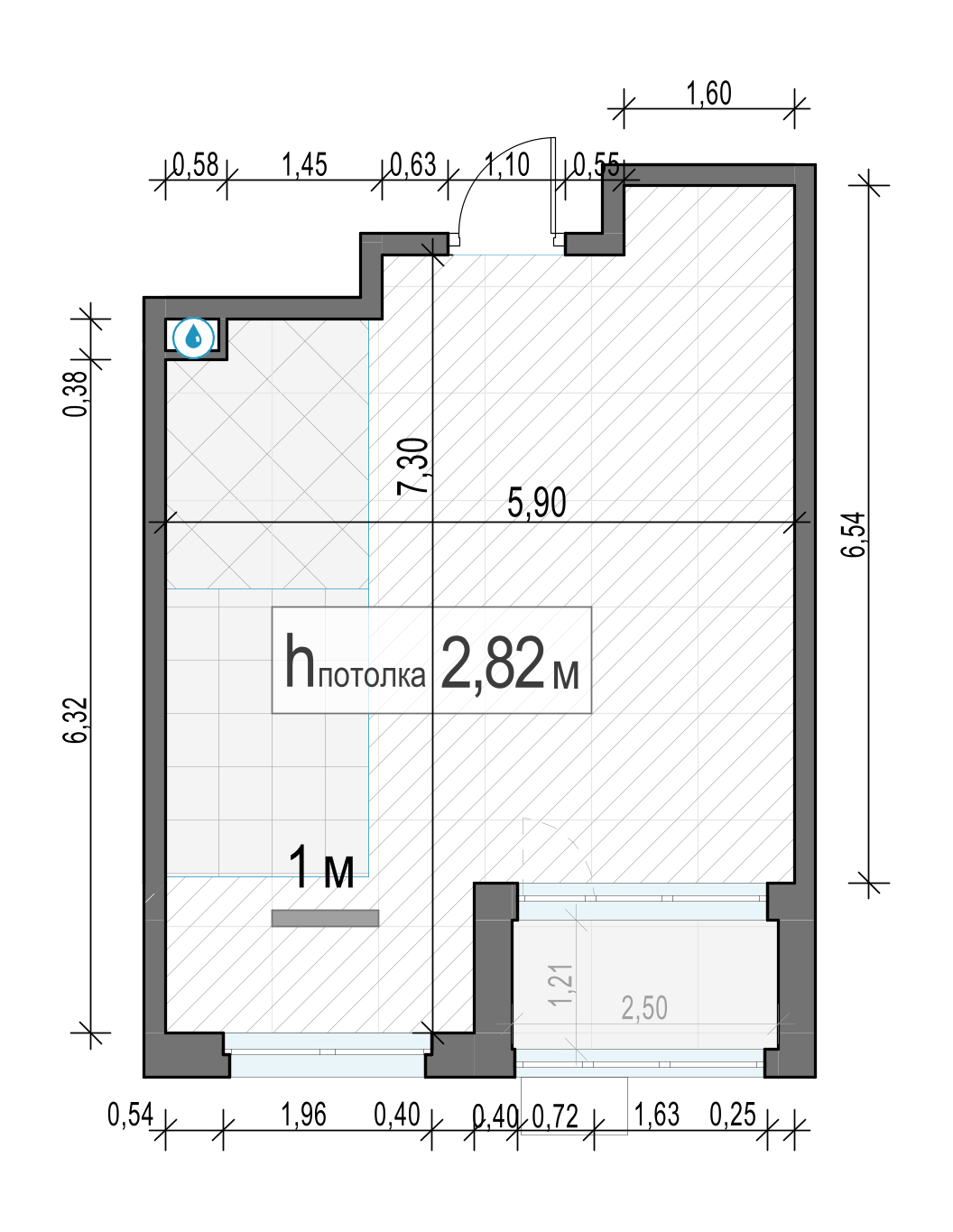 2 комн. квартира, 38.9 м², 2 этаж 