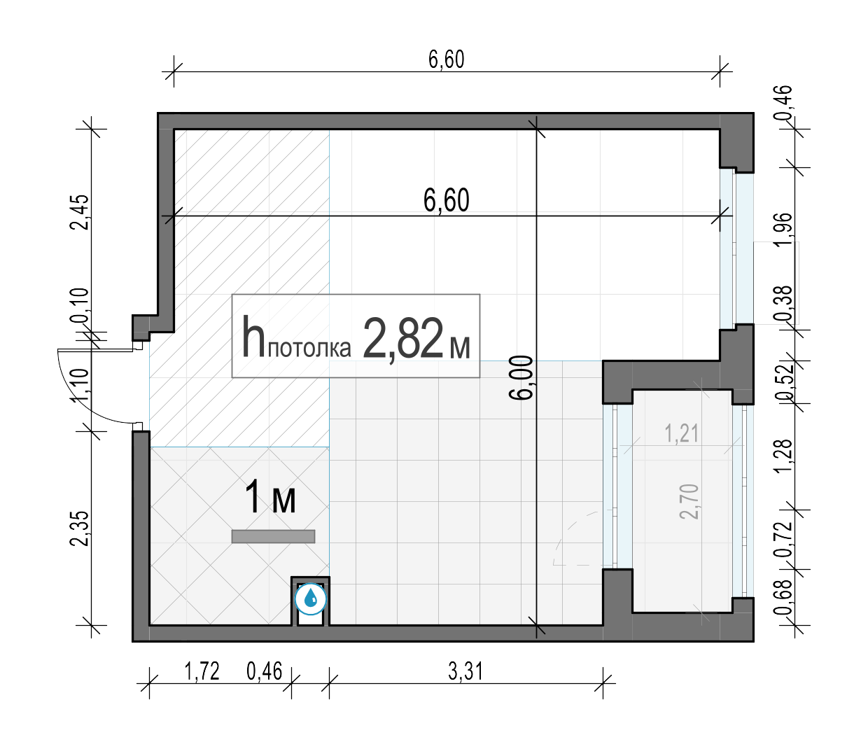 1 комн. квартира, 36.5 м², 15 этаж 
