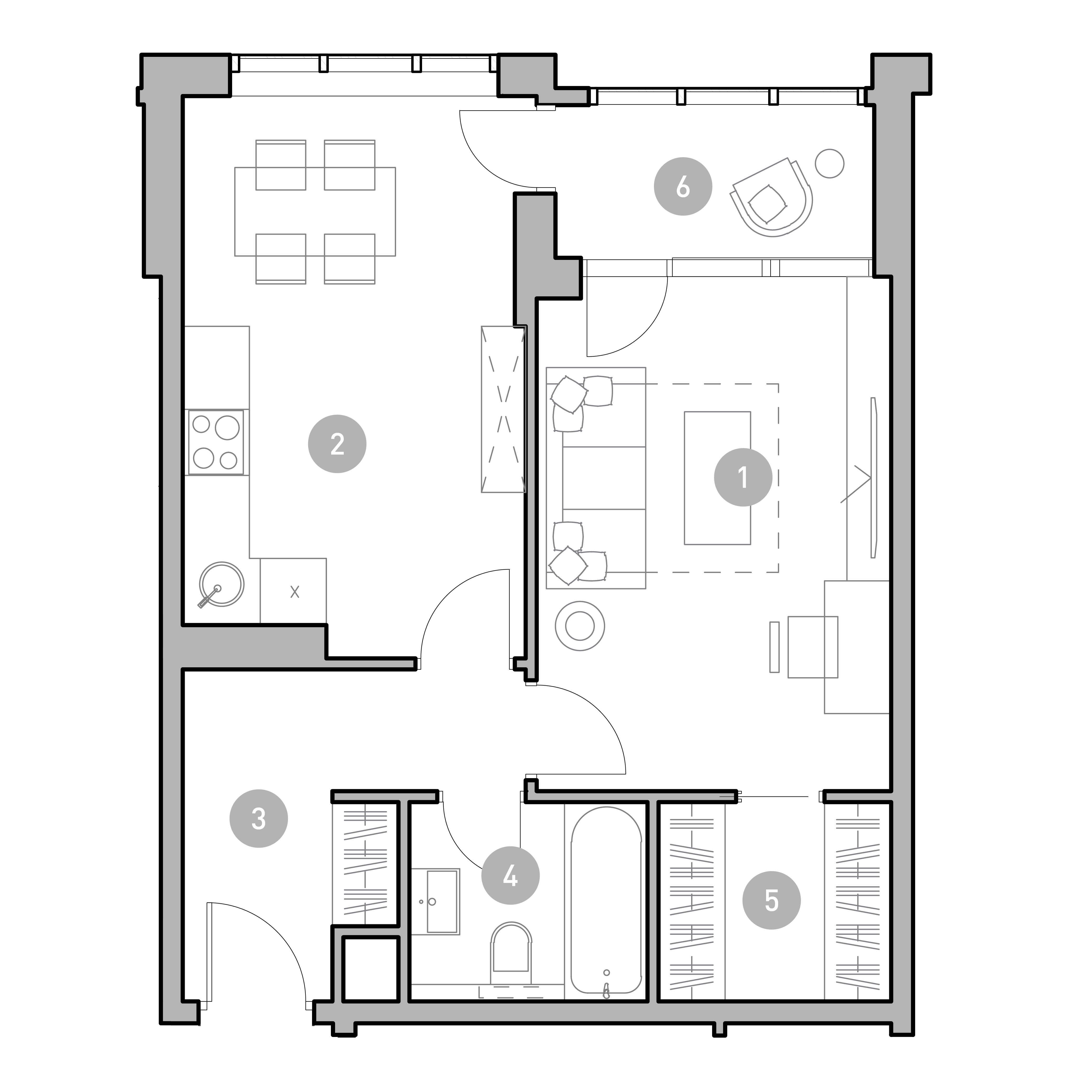 1 комн. квартира, 46.9 м², 22 этаж 