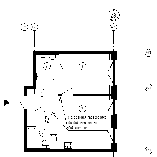 5 комн. квартира, 51 м², 2 этаж 