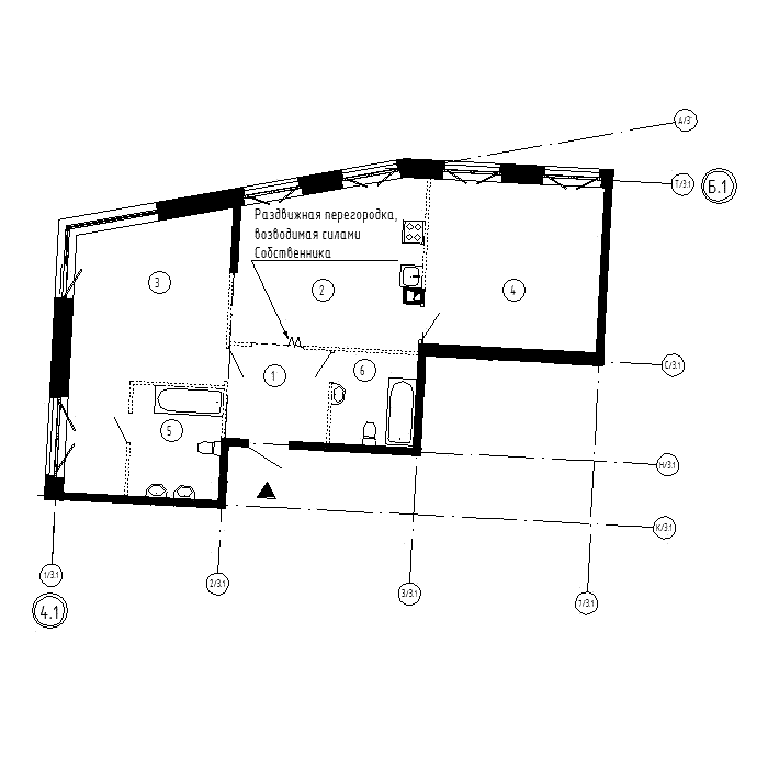 6 комн. квартира, 86.1 м², 2 этаж 