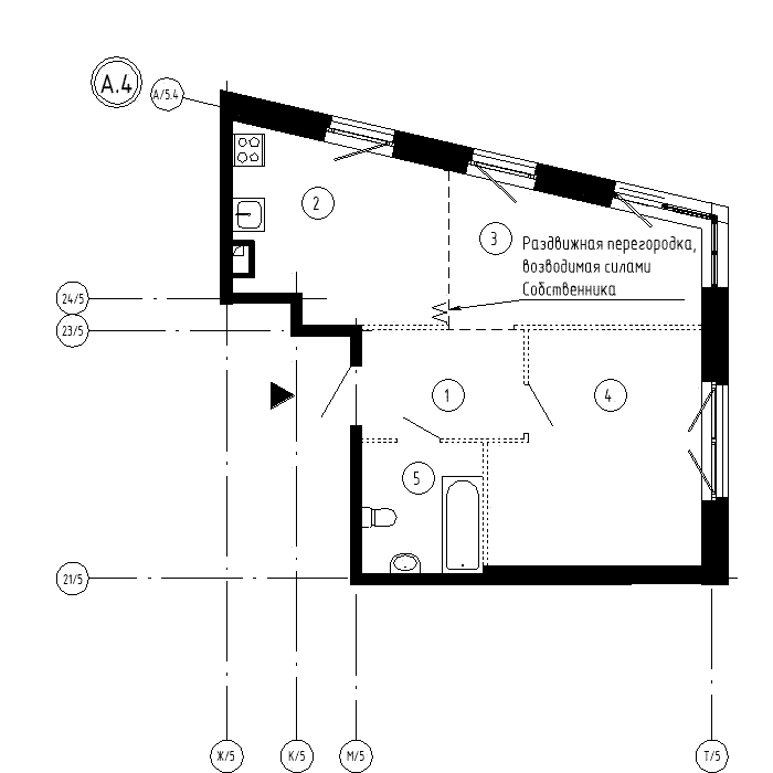 5 комн. квартира, 50.6 м², 2 этаж 