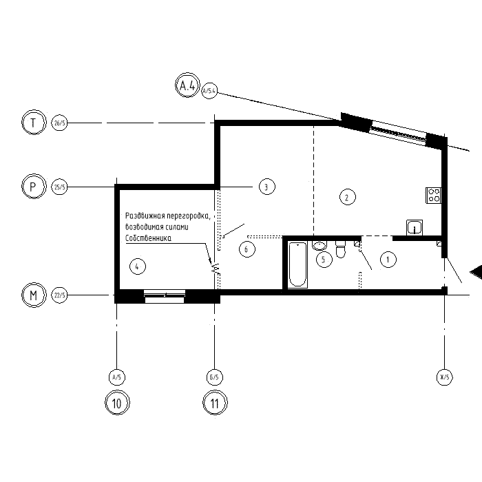 6 комн. квартира, 62.9 м², 5 этаж 